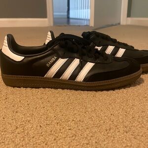 Never worn black adidas sambas